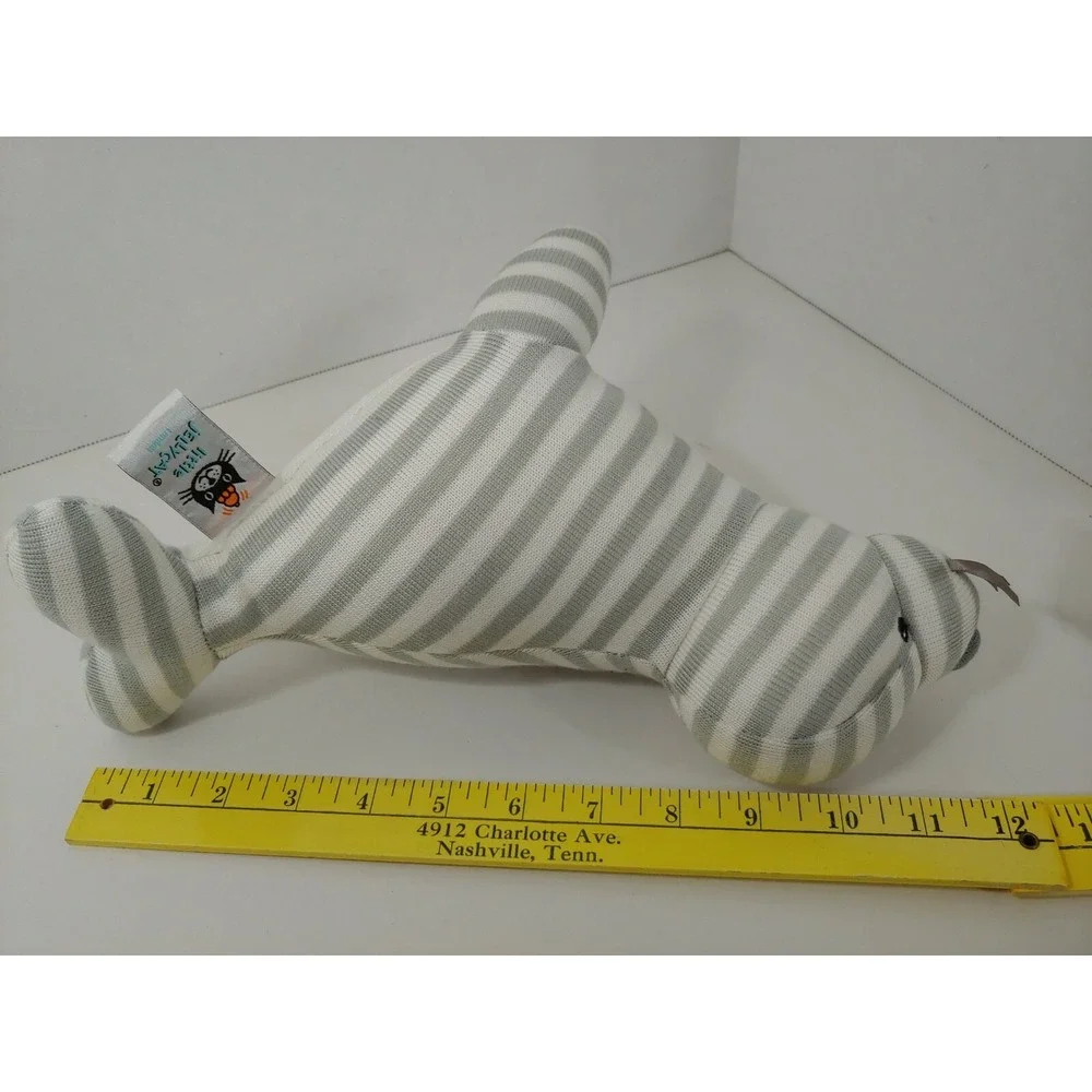 Little Jellycat Shiver Seal Chime‎ Rattle woven knit gray white stripes